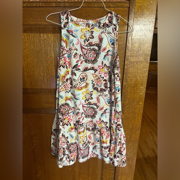 Loft Size 00 Petite Floral Sleeveless Linen Viscose Dress NWT - Picture 2 of 8